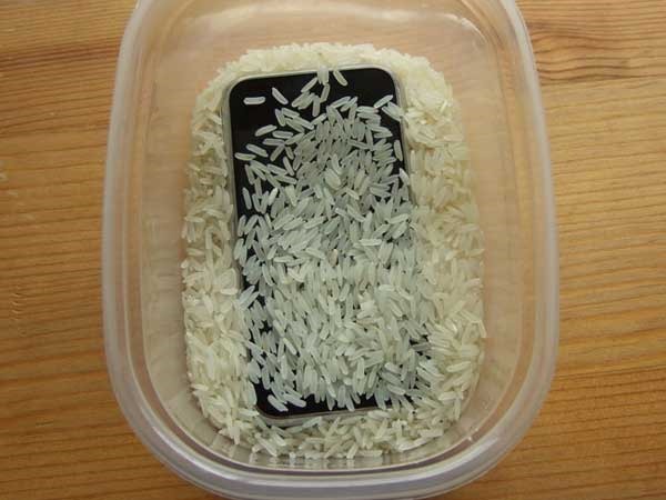 put phone in rice jar
