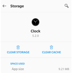 Clear-clock-app-cache
